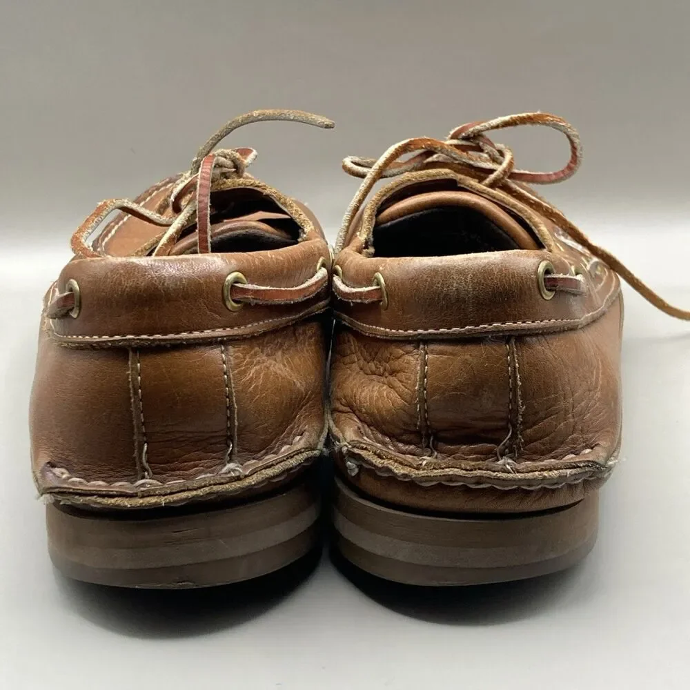 DEXTER Men's Brown Leather Boat Shoes Lace Up Casual Size 11 M 904648